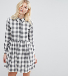 Свободное платье‑рубашка мини в клеточку ASOS PETITE - Мульти