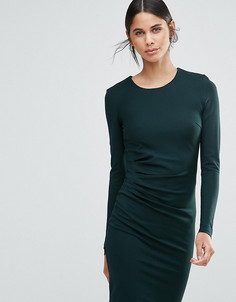 Платье-футляр с длинными рукавами и сборками по бокам Y.A.S Tall - Зеленый