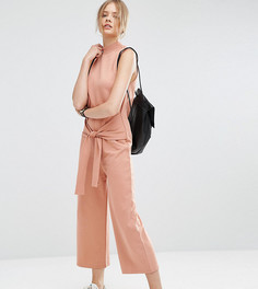 Трикотажный комбинезон с поясом ASOS TALL - Розовый
