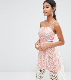 Эксклюзивное кружевное платье миди Boohoo Premium - Белый