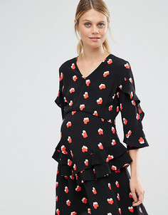 Чайное платье для беременных с V-образным вырезом ASOS Maternity - Мульти