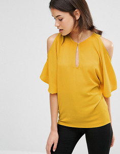 Струящаяся блузка с открытыми плечами Alter Tall - Желтый