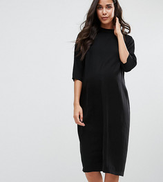 Платье миди для беременных с высокой горловиной ASOS Maternity - Черный