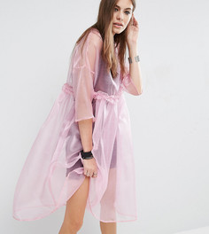 Прозрачное oversize-платье с комбинацией на бретельках Reclaimed Vintage - Розовый