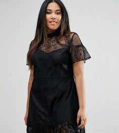 Кружевное платье мини с отделкой ASOS CURVE - Черный