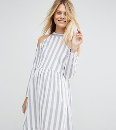 Хлопковое свободное платье в полоску для беременных ASOS Maternity - Мульти