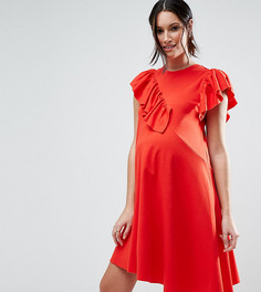 Платье-футболка с оборками ASOS Maternity - Красный