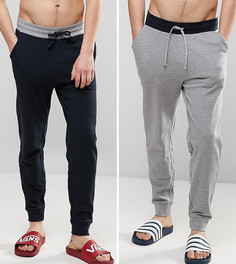 2 джоггеров скинни с контрастным поясом (темно-синий/серый меланж) ASOS - СКИДКА - Мульти