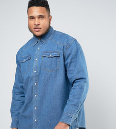 Синяя джинсовая рубашка в стиле вестерн Duke PLUS - Синий