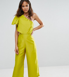 Комбинезон на одно плечо с юбкой-брюками ASOS TALL - Зеленый