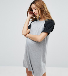 Платье колор блок с молниями ASOS Maternity NURSING - Серый