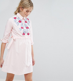 Платье-рубашка с вышивкой ASOS Maternity - Розовый