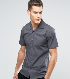 Приталенная рубашка с короткими рукавами и воротником в виде лацканов Only &amp; Sons - Серый