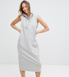 Трикотажное платье без рукавов с капюшоном Monki - Серый