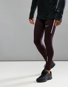 Бордовые леггинсы Nike Running Dri-FIT Power Tech 857845-652 - Красный