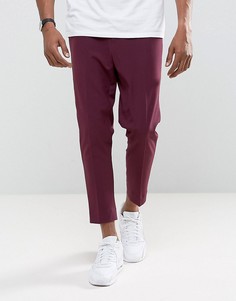 Суженные книзу укороченные брюки бордового цвета ASOS - Фиолетовый