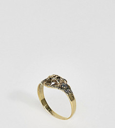 Серебряное кольцо со львом ASOS - Золотой