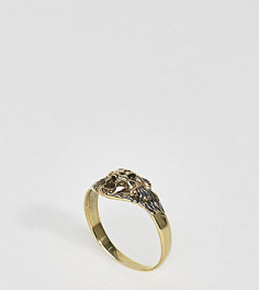 Серебряное кольцо со львом ASOS - Золотой