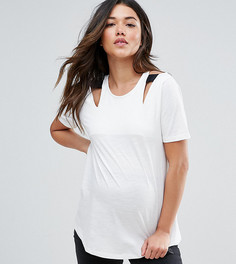 Футболка со вставками на плечах ASOS Maternity - Белый