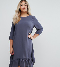 Свободное платье с оборкой по краю Junarose - Синий