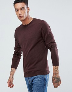 Джемпер из хлопка и шелка с круглым вырезом Selected Homme - Красный