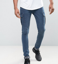 Синие джинсы скинни с отделкой карго ASOS TALL - Синий