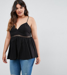 Топ на бретельках с люверсами ASOS CURVE - Черный