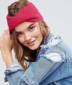 Мохеровая повязка на голову с перекрутом спереди ASOS - Розовый