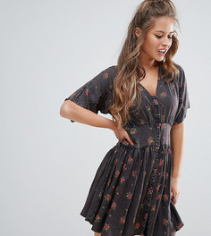 Чайное платье с пестрым принтом ASOS PETITE - Мульти