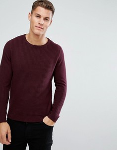 Вязаный фактурный джемпер Burton Menswear - Красный