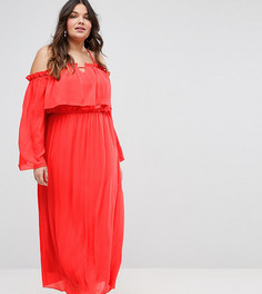 Платье макси с рукавами‑кимоно Boohoo Plus - Красный