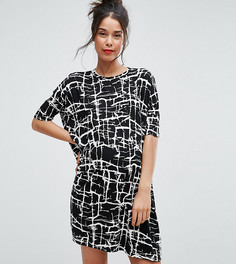Монохромное платье-футболка с принтом ASOS Maternity - Черный