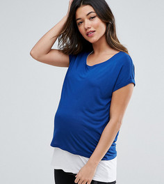 Двухслойная футболка для кормления ASOS Maternity - Темно-синий