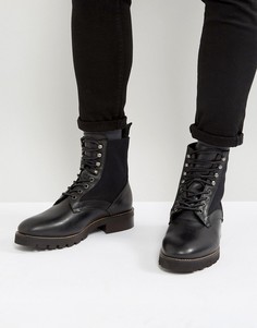 Кожаные ботинки на шнуровке Hudson London Elmore - Черный
