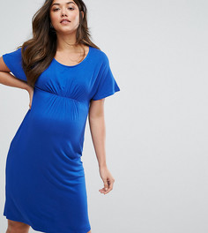 Присборенное трикотажное платье Mamalicious - Синий Mama.Licious