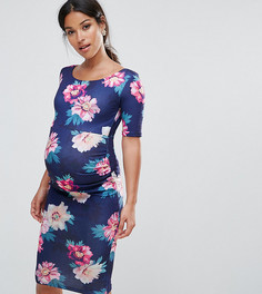 Облегающее платье с цветочным принтом ASOS Maternity - Синий