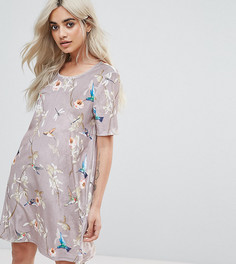 Бархатное платье мини с цветочным принтом Glamorous Petite - Мульти