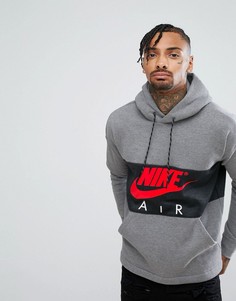 Худи серого цвета через голову Nike Air 863758-091 - Серый