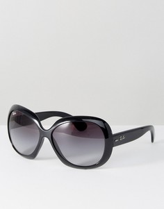 Большие солнцезащитные очки прямоугольной формы Ray Ban - Черный