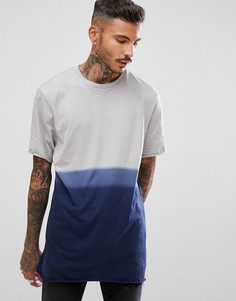 Длинная футболка с необработанными краями ASOS - Серый