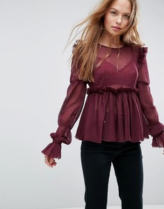 Свободная блузка с оборками ASOS - Белый