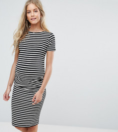 Платье миди с присборенной отделкой сбоку New Look Maternity - Черный