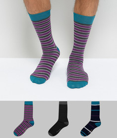 Подарочный набор с 3 парами носков в полоску Ted Baker - Мульти