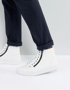 Белые высокие кроссовки на молнии Steve Madden - Белый