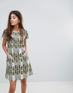 Платье с принтом ананасов Yumi - Мульти