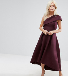 Приталенное платье миди на одно плечо ASOS PETITE - Красный