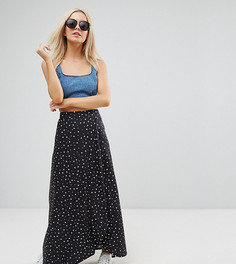 Юбка макси в горошек с запахом ASOS PETITE - Мульти