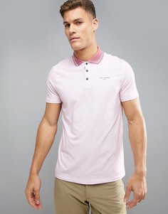 Поло с принтом и контрастным воротником Ted Baker - Розовый