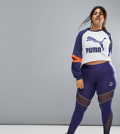 Спортивные леггинсы с сетчатыми вставками Puma эксклюзивно для ASOS Plus - Темно-синий