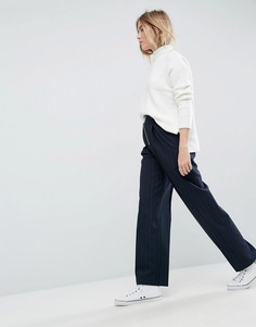 Брюки в тонкую полоску с молнией спереди ASOS Tailored - Мульти